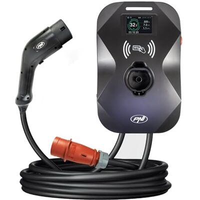 PNI KW22 32A, 22KW laddstation, för elbilar, 85V 415V, trefas, Typ 2-kabel med 7 stift, 3,5 tums skärm, med Bluetooth, applikationsstyrning, laddningsaktivering via applikation och RFID-kort, IP55 PNI KW22 32A, 22KW laddstation, för elbilar, 85V 415V, trefas, Typ 2-kabel med 7 stift, 3,5 tums skärm, med Bluetooth, applikationsstyrning, laddningsaktivering via applikation och RFID-kort, IP55