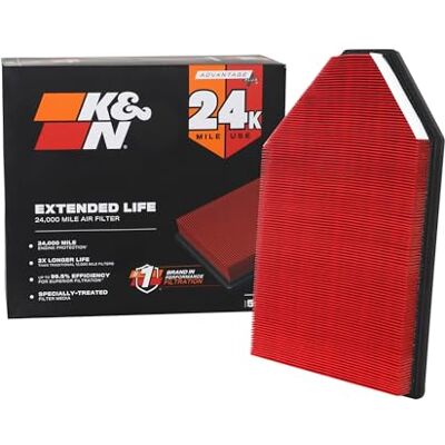 K&N Engine Air Filter: Extended Life 24,000 Mile Replacement Air Filter: Compatible with 2011-2019 Chrysler/Dodge V6/V8 (Charger, Challenger, 300), KNX-2460 K&N Engine Air Filter: Extended Life 24,000 Mile Replacement Air Filter: Compatible with 2011-2019 Chrysler/Dodge V6/V8 (Charger, Challenger, 300), KNX-2460