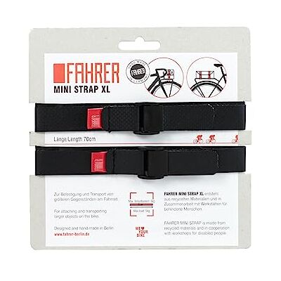FAHRER Förare Mini XL Pannier Rack Strap 2 enheter One Size, svart FAHRER Förare Mini XL Pannier Rack Strap 2 enheter One Size, svart