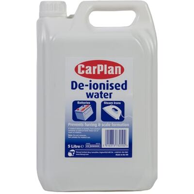 CarPlan Avjoniserat vatten, batterier och ångstrykjärn, energiklass A+++, 5 liter CarPlan Avjoniserat vatten, batterier och ångstrykjärn, energiklass A+++, 5 liter