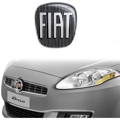 Fiat 14187B 3D-klistermärken Bravo logotyp fram, svart, 75 x 69 mm Fiat 14187B 3D-klistermärken Bravo logotyp fram, svart, 75 x 69 mm