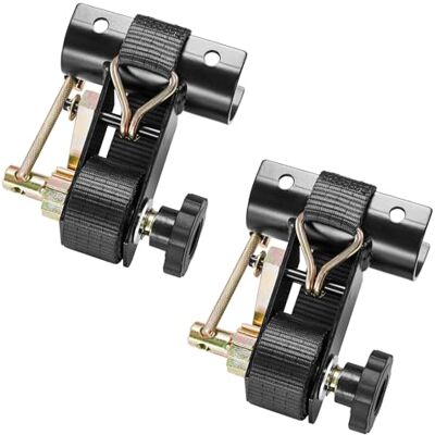 VEVOR spännremmar för ledarställ, 47,5–50,8 mm, svarta runda rörsfäste, 38 mm x 2,25 m, spärrremmar med dubbla J-krokar, 226,8 kg lastkapacitet, med spänne (förpackning med 2) VEVOR spännremmar för ledarställ, 47,5–50,8 mm, svarta runda rörsfäste, 38 mm x 2,25 m, spärrremmar med dubbla J-krokar, 226,8 kg lastkapacitet, med spänne (förpackning med 2)