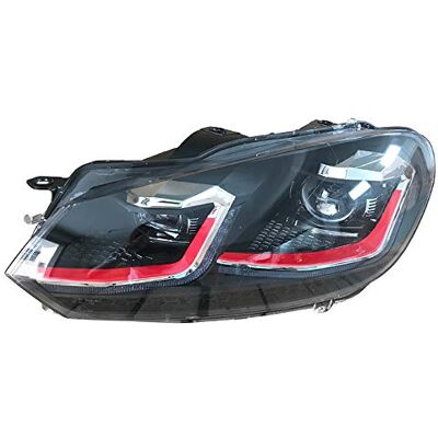 AUTO-STYLE AutoStyle DL VWK81LMJR sats 7,5-Look LED-strålkastare Volkswagen Golf VI 2008–2012-svart/röd inkl. dynamisk löpning, röd AUTO-STYLE AutoStyle DL VWK81LMJR sats 7,5-Look LED-strålkastare Volkswagen Golf VI 2008–2012-svart/röd inkl. dynamisk löpning, röd