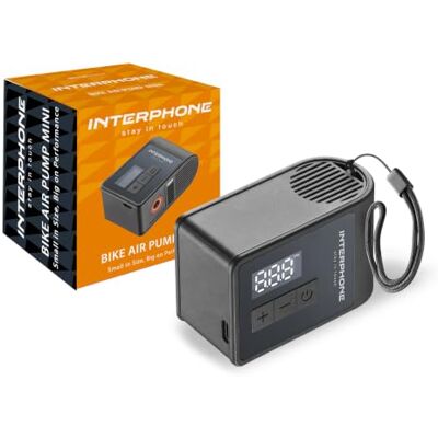 Interphone Bike Air Pump mini bärbar cykelkompressor, stöd upp till 120 psi, automatisk stoppfunktion, dubbel LCD-skärm, högprecisionstrycksensor Interphone Bike Air Pump mini bärbar cykelkompressor, stöd upp till 120 psi, automatisk stoppfunktion, dubbel LCD-skärm, högprecisionstrycksensor