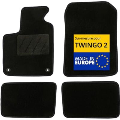 DBS specialtillverkade bilmattor för Twingo 2 (2007–2018) med fästklämmor halkfria bilgolvmattor 4 stycken DBS specialtillverkade bilmattor för Twingo 2 (2007–2018) med fästklämmor halkfria bilgolvmattor 4 stycken