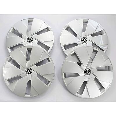Volkswagen 10A071458WZF navkapslar (4 stycken) hjulskydd stålfälgar 18 tums hjulpaneler, silver Volkswagen 10A071458WZF navkapslar (4 stycken) hjulskydd stålfälgar 18 tums hjulpaneler, silver