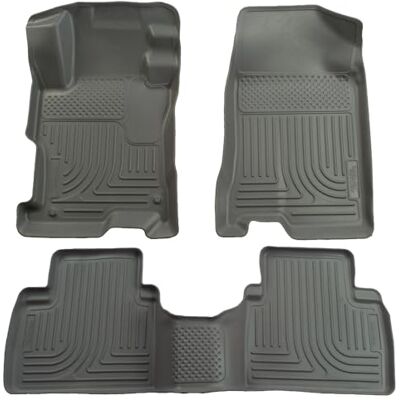 Husky Liners Weatherbeater Floor Mats Fits 2006-2011 Honda Civic 4-Door Front & 2nd Row, 3-pc Grey 98412 Husky Liners Weatherbeater Floor Mats Fits 2006-2011 Honda Civic 4-Door Front & 2nd Row, 3-pc Grey 98412