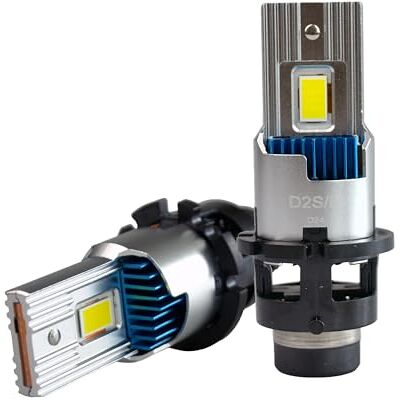 Simoni Racing D2SR Set med 2 D2S/D2R LED-lampor, 6 500K, vit LED-strålkastarkonverteringssats, Canbus-kompatibel med original xenonhölje Simoni Racing D2SR Set med 2 D2S/D2R LED-lampor, 6 500K, vit LED-strålkastarkonverteringssats, Canbus-kompatibel med original xenonhölje