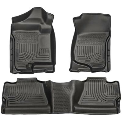 Husky Liners Weatherbeater Floor Mats Fits 2007-2013 Chevrolet Silverado & GMC Sierra 1500; 2007-2014 Silverado/Sierra 2500/3500 Crew Cab (Footwell Coverage) Front & 2nd Row, 3-pc Black 98201 Husky Liners Weatherbeater Floor Mats Fits 2007-2013 Chevrolet Silverado & GMC Sierra 1500; 2007-2014 Silverado/Sierra 2500/3500 Crew Cab (Footwell Coverage) Front & 2nd Row, 3-pc Black 98201