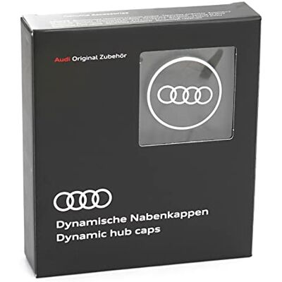 Audi 4M8071006A dynamiska navkapslar (4 stycken) hjulnavkapslar, svart/silver, 20,6 x 18,2 x 4,7 cm Audi 4M8071006A dynamiska navkapslar (4 stycken) hjulnavkapslar, svart/silver, 20,6 x 18,2 x 4,7 cm