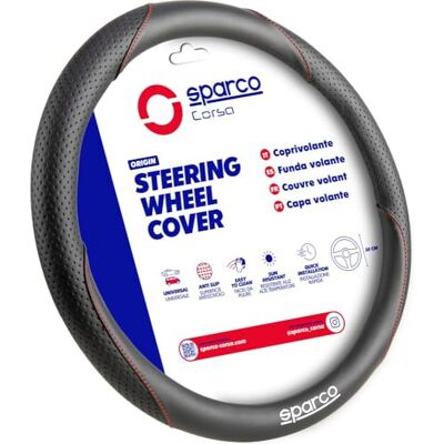 Sparco Origin Rattskydd Svart/Röd TPU-logotyp Universal, Halkfri Och Hållbar Racing Sport Design Sparco Origin Rattskydd Svart/Röd TPU-logotyp Universal, Halkfri Och Hållbar Racing Sport Design