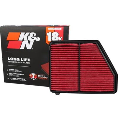 K&N Engine Air Filter: Long Life 18,000 Mile Replacement Air Filter: Compatible with 2016-2019 Honda Civic L4 2.0L, KNA-5045 K&N Engine Air Filter: Long Life 18,000 Mile Replacement Air Filter: Compatible with 2016-2019 Honda Civic L4 2.0L, KNA-5045