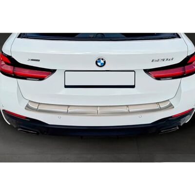 Avisa rostfritt stål bakre stötfångarskydd kompatibelt med BMW 5-serien G31 M-Sport Touring Facelift 2020-2024 'Ribs', silver Avisa rostfritt stål bakre stötfångarskydd kompatibelt med BMW 5-serien G31 M-Sport Touring Facelift 2020-2024 'Ribs', silver