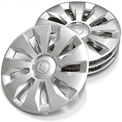 Skoda 6VA071455 navkapslar (4 stycken) navkapslar, Calisto 15 tums hjulskydd 5,5Jx15 stålfälg, silver Skoda 6VA071455 navkapslar (4 stycken) navkapslar, Calisto 15 tums hjulskydd 5,5Jx15 stålfälg, silver