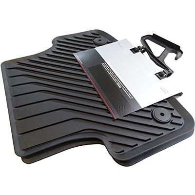 Audi 8V0061511A041 gummigolvmattor bak med klämmor, svart, 2 stycken Audi 8V0061511A041 gummigolvmattor bak med klämmor, svart, 2 stycken