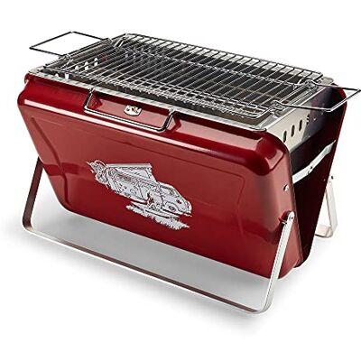 Volkswagen 7E9069642 Minigrill VW Grill Bulli T2 rostfritt stål vikbar campinggrill bärbar, röd Volkswagen 7E9069642 Minigrill VW Grill Bulli T2 rostfritt stål vikbar campinggrill bärbar, röd