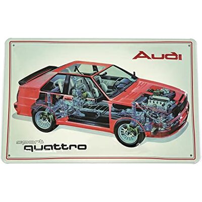 Audi A8-8985 plåtskylt sport Quattro 3D-prägling stålplåt, fordonstvärsnitt Audi A8-8985 plåtskylt sport Quattro 3D-prägling stålplåt, fordonstvärsnitt
