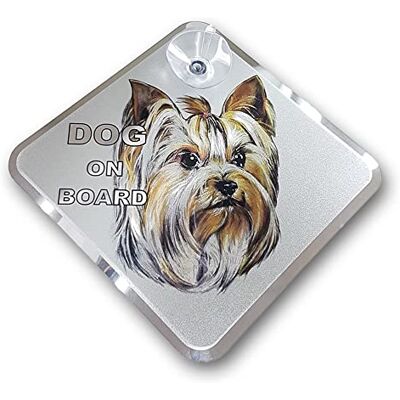 Avisa Biltatuering klistermärke hund på bräda – Yorkshire terrier 11,5 x 11,5 cm Avisa Biltatuering klistermärke hund på bräda – Yorkshire terrier 11,5 x 11,5 cm