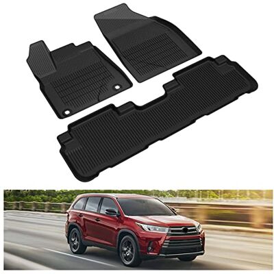 KIWI MASTER Floor Mats for 2014-2019 Toyota Highlander OEM Replacement PT908-48165-02 All Weather Mat Liners Front Rear 2 Row Seat TPE Slush Liner Black KIWI MASTER Floor Mats for 2014-2019 Toyota Highlander OEM Replacement PT908-48165-02 All Weather Mat Liners Front Rear 2 Row Seat TPE Slush Liner Black