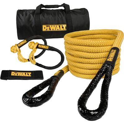 DeWalt DXBC90006 svart/gul 7/8 tum x 30 tum slitstarkt kinetiskt dragrep återhämtningssats med 2 mjuka bojor (13 kg brytstyrka) DeWalt DXBC90006 svart/gul 7/8 tum x 30 tum slitstarkt kinetiskt dragrep återhämtningssats med 2 mjuka bojor (13 kg brytstyrka)