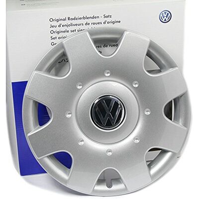 Volkswagen Original VW navkapslar (4 stycken) komplett sats 16 tums hjulskydd Golf Touran Jetta Sportsvan Caddy stålfälgar kåpa skydd krom silver 1T0071456A Volkswagen Original VW navkapslar (4 stycken) komplett sats 16 tums hjulskydd Golf Touran Jetta Sportsvan Caddy stålfälgar kåpa skydd krom silver 1T0071456A