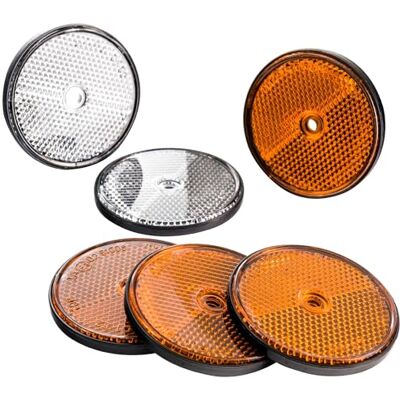 MAXTER 07581 Rund reflektor diameter 61 mm 4 apelsiner/2 vita 6 stycken MAXTER 07581 Rund reflektor diameter 61 mm 4 apelsiner/2 vita 6 stycken
