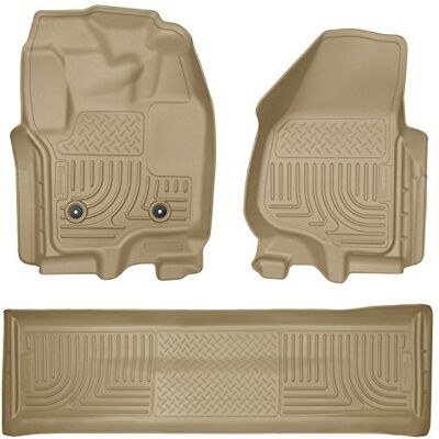 Husky Liners Weatherbeater Floor Mats Fits 2011-2012 Ford F-250, F-350 SUPERCAB ONLY Without Driver Side Foot Rest or Manual Shifter (Footwell Coverage) Front & 2nd Row, 3-pc Tan 99713 Husky Liners Weatherbeater Floor Mats Fits 2011-2012 Ford F-250, F-350 SUPERCAB ONLY Without Driver Side Foot Rest or Manual Shifter (Footwell Coverage) Front & 2nd Row, 3-pc Tan 99713