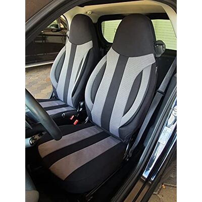 BREMER SITZBEZÜGE Mått sätesöverdrag kompatibel med Smart fortwo 450 451 förare och passagerare MD501 svart/grå BREMER SITZBEZÜGE Mått sätesöverdrag kompatibel med Smart fortwo 450 451 förare och passagerare MD501 svart/grå