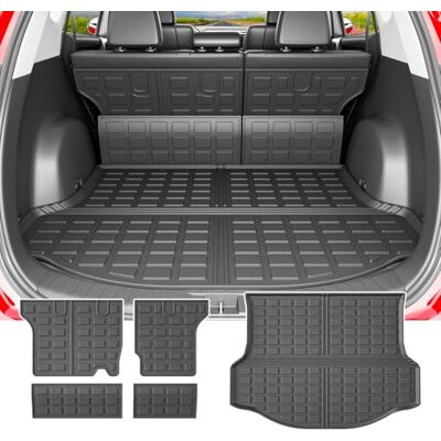 powoq Trunk Mat Compatible with 2013 2014 2015 2016 2017 2018 Toyota RAV4 Cargo Liner All Weather Backrest Mat Replacement for Toyota RAV4 Accessories (Fit 2013-2018, Rear Trunk Mat + Backrest Mats) powoq Trunk Mat Compatible with 2013 2014 2015 2016 2017 2018 Toyota RAV4 Cargo Liner All Weather Backrest Mat Replacement for Toyota RAV4 Accessories (Fit 2013-2018, Rear Trunk Mat + Backrest Mats)