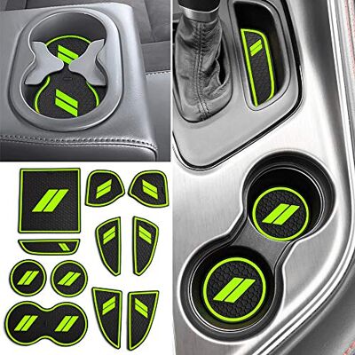 Auovo 11 stycken antidammmattor för challenger tillbehör 2015–2023 Custom Interior Cup Holder insatser dörrväska mittkonsol liner för Challenger 2021 (grön) Auovo 11 stycken antidammmattor för challenger tillbehör 2015–2023 Custom Interior Cup Holder insatser dörrväska mittkonsol liner för Challenger 2021 (grön)