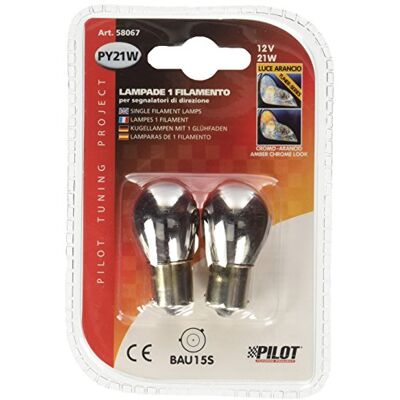 Pilot Lampa 58067 1 glödtrådslampa, krom/orange Pilot Lampa 58067 1 glödtrådslampa, krom/orange