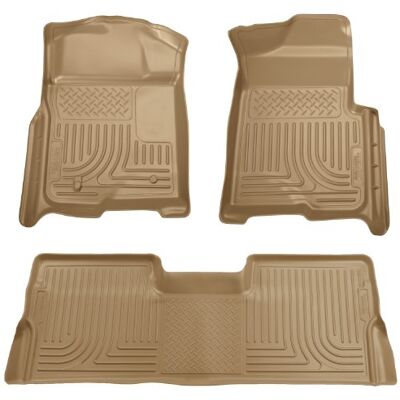Husky Liners Weatherbeater Floor Mats Fits 2008-2010 Ford F-250, F-350, F-450 CREW CAB ONLY without Manual Shifter (Footwell Coverage) Front & 2nd Row, 3-pc Tan 98383 Husky Liners Weatherbeater Floor Mats Fits 2008-2010 Ford F-250, F-350, F-450 CREW CAB ONLY without Manual Shifter (Footwell Coverage) Front & 2nd Row, 3-pc Tan 98383
