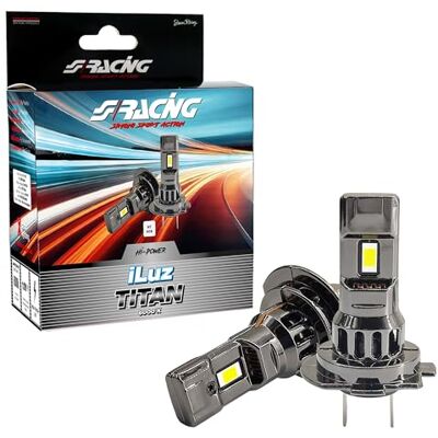 Simoni Racing TZ7 iLuz Titan LED-konverteringssats, 2 H7-H18 LED-lampor för bilar och motorcyklar, 6 000°K vitt ljus, kompakt storlek Simoni Racing TZ7 iLuz Titan LED-konverteringssats, 2 H7-H18 LED-lampor för bilar och motorcyklar, 6 000°K vitt ljus, kompakt storlek
