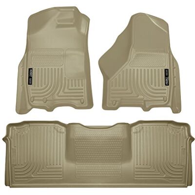 Husky Liners – 99043 passar 2010–18 Dodge Ram 2500/3500 Mega Cab Weatherbeater golvmattor för fram och 2:a säte brun Husky Liners – 99043 passar 2010–18 Dodge Ram 2500/3500 Mega Cab Weatherbeater golvmattor för fram och 2:a säte brun