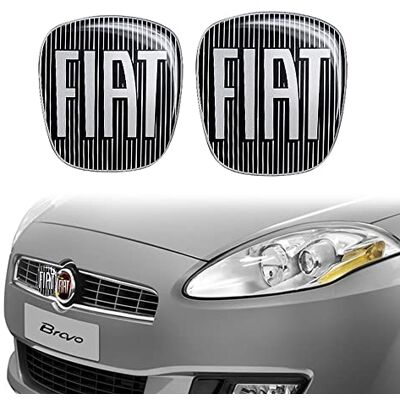 Fiat 14186D-14187B 3D-klistermärke, svart logotyp ersättning för Bravo, 2 stycken, fram och bak Fiat 14186D-14187B 3D-klistermärke, svart logotyp ersättning för Bravo, 2 stycken, fram och bak