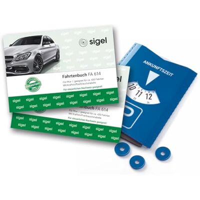 Sigel T1096 bilböcker för personbilar, 2-pack, med parkeringsruta/skrapa (2xFA614, A6 quer, 40 ark) – för Tyskland och Österrike Sigel T1096 bilböcker för personbilar, 2-pack, med parkeringsruta/skrapa (2xFA614, A6 quer, 40 ark) – för Tyskland och Österrike