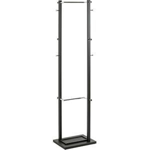 Haku Klädhängare - 10 Krokar, Metall, Svart & Silver - 40x175 cm - Klädhängare Haku Klädhängare - 10 Krokar, Metall, Svart & Silver - 40x175 cm - Klädhängare