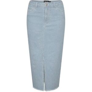 PIECES PCBILLO HW Midikjol, Ljusblå denim/ränder: moln dansare ränder, S PIECES PCBILLO HW Midikjol, Ljusblå denim/ränder: moln dansare ränder, S