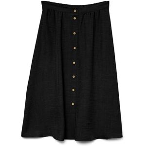 VERO MODA kvinnlig kjol VMMELANEY hög midja lång kjol, svart, S VERO MODA kvinnlig kjol VMMELANEY hög midja lång kjol, svart, S
