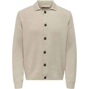 Only & Sons Onsjacob Reg Ls kofta stickad, Silverfoder, M Only & Sons Onsjacob Reg Ls kofta stickad, Silverfoder, M