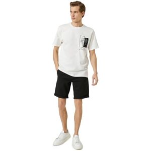 Koton Basic bermudashorts för män bomullsficka detaljerad knapp, Schwarz (999), 16 Koton Basic bermudashorts för män bomullsficka detaljerad knapp, Schwarz (999), 16