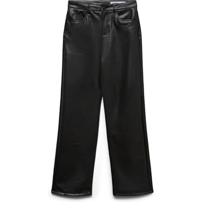 VERO MODA dambyxor i läderutseende VMTESSA byxor med hög midja, svart, 31W / 32L VERO MODA dambyxor i läderutseende VMTESSA byxor med hög midja, svart, 31W / 32L