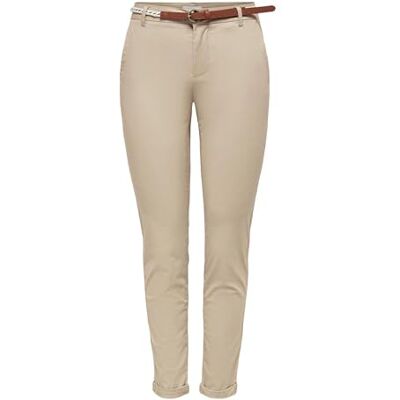 ONLY Onlbiana Mw bomullsbälte chinos pnt Noos, Humus, 32W x 32L ONLY Onlbiana Mw bomullsbälte chinos pnt Noos, Humus, 32W x 32L
