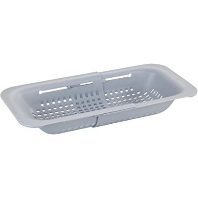 Wenko Diskbänk Sivo ljusgrå, perfekt för tvätt av frukt och grönsaker, plast, grå, 36,5–50 x 7 x 20 cm Wenko Diskbänk Sivo ljusgrå, perfekt för tvätt av frukt och grönsaker, plast, grå, 36,5–50 x 7 x 20 cm