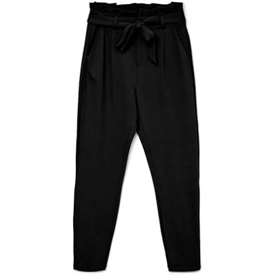 VERO MODA kvinnlig paperbag byxor VMEVA hög midja byxor, svart, XL / 32L VERO MODA kvinnlig paperbag byxor VMEVA hög midja byxor, svart, XL / 32L