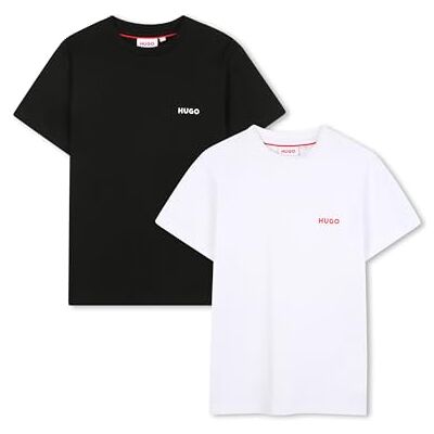 HUGO G00573 t-shirt för pojkar, Svart/Vit, 5 år HUGO G00573 t-shirt för pojkar, Svart/Vit, 5 år