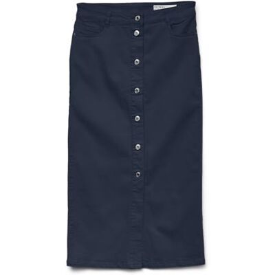 VERO MODA Vmwild Alvida Button Hr 7/8 CLR kjol, marinblå blazer, S VERO MODA Vmwild Alvida Button Hr 7/8 CLR kjol, marinblå blazer, S