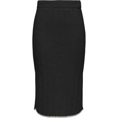 ONLY ONLCHICK Stitch MV kjol KNT, Svart/detalj: pumice Stone, M ONLY ONLCHICK Stitch MV kjol KNT, Svart/detalj: pumice Stone, M