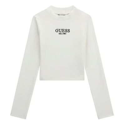 GUESS Stretch Rib LS T-shirt Stretch Rib LS T-shirt för flickor och flickor (1-pack) GUESS Stretch Rib LS T-shirt Stretch Rib LS T-shirt för flickor och flickor (1-pack)