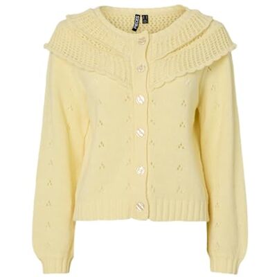 PIECES Dam Pcdavis LS O-Neck Frill Cardigan Pwp, fransk vanilj, S, Fransk vanilj, S PIECES Dam Pcdavis LS O-Neck Frill Cardigan Pwp, fransk vanilj, S, Fransk vanilj, S